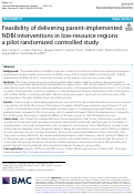 Cover page: Feasibility of delivering parent-implemented NDBI interventions in low-resource regions: a pilot randomized controlled study