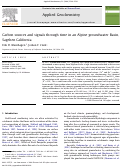 Cover page: Carbon sources and signals through time in an Alpine groundwater Basin, Sagehen California