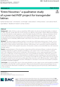 Cover page: “Entre Nosotras:” a qualitative study of a peer-led PrEP project for transgender latinas