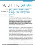 Cover page: Data from the Human Penguin Project, a cross-national dataset testing social thermoregulation principles.