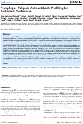 Cover page: Pemphigus Vulgaris Autoantibody Profiling by Proteomic Technique