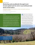 Cover page: Restoring oak woodlands through trust: Social capital and its role in successful private land conservation