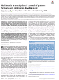 Cover page: Multimodal transcriptional control of pattern formation in embryonic development