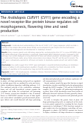 Cover page: The Arabidopsis CURVY1 (CVY1) gene encoding a novel receptor-like protein kinase regulates cell morphogenesis, flowering time and seed production.