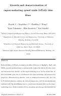 Cover page: Growth and characterization of superconducting spinel oxide LiTi2O4 thin films