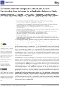 Cover page: A Patient-Centered Conceptual Model of AYA Cancer Survivorship Care Informed by a Qualitative Interview Study.