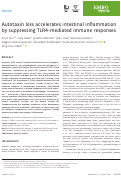 Cover page: Autotaxin loss accelerates intestinal inflammation by suppressing TLR4‐mediated immune responses
