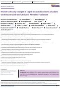 Cover page: Markers of early changes in cognition across cohorts of adults with Down syndrome at risk of Alzheimer's disease