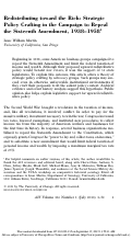 Cover page: Redistributing toward the Rich: Strategic Policy Crafting in the Campaign to Repeal the Sixteenth Amendment, 1938–1958