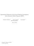 Cover page: Quantitative Evaluation of the Social Fund for Development Labor Intensive Works Program (LIWP)