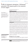 Cover page: Profile of clindamycin phosphate 1.2%/benzoyl peroxide 3.75% aqueous gel for the treatment of acne vulgaris