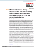 Cover page: Structure evolution during deposition and thermal annealing of amorphous carbon ultrathin films investigated by molecular dynamics simulations