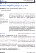 Cover page: Effects of pretesting implicit self-determined motivation on behavioral engagement: evidence for the mere measurement effect at the implicit level