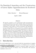 Cover page: On Simulated Annealing and the Construction of Linear Spline Approximations for Scattered Data