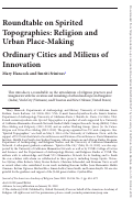 Cover page: Ordinary Cities and Milieus of Innovation