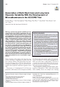 Cover page: Association of Both Short-term and Long-term Glycemic Variability With the Development of Microalbuminuria in the ACCORD Trial.