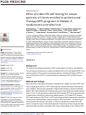 Cover page: Effect of index HIV self-testing for sexual partners of clients enrolled in antiretroviral therapy (ART) programs in Malawi: A randomized controlled trial