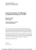 Cover page: Long Term Impacts of California’s Graduated Licensing Law of 1998