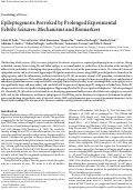 Cover page: Epileptogenesis Provoked by Prolonged Experimental Febrile Seizures: Mechanisms and Biomarkers