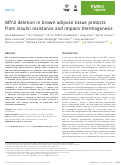 Cover page: Mfn2 deletion in brown adipose tissue protects from insulin resistance and impairs thermogenesis