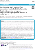 Cover page: CareConekta: study protocol for a randomized controlled trial of a mobile health intervention to improve engagement in postpartum HIV care in South Africa