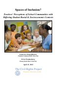 Cover page: Spaces of Inclusion? Teachers’ Perceptions of School Communities with Differing Student Racial &amp; Socioeconomic Contexts