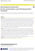 Cover page: Monoterpene production by the carotenogenic yeast Rhodosporidium toruloides