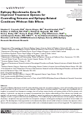 Cover page: Epilepsy Benchmarks Area III: Improved Treatment Options for Controlling Seizures and Epilepsy-Related Conditions Without Side Effects.