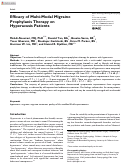 Cover page: Efficacy of Multi-Modal Migraine Prophylaxis Therapy on Hyperacusis Patients.