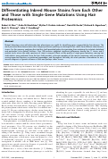 Cover page: Differentiating Inbred Mouse Strains from Each Other and Those with Single Gene Mutations Using Hair Proteomics