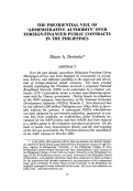 Cover page: The Presidential Veil of Administrative Authority over Foreign-Financed Public Contracts in the Philippines