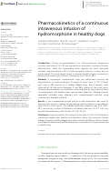 Cover page: Pharmacokinetics of a continuous intravenous infusion of hydromorphone in healthy dogs.