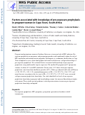 Cover page: Factors associated with knowledge of pre-exposure prophylaxis in pregnant women in Cape Town, South Africa