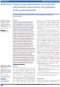 Cover page: Improving ondansetron use and oral rehydration instructions for pediatric acute gastroenteritis.