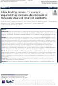 Cover page: Y-box binding protein-1 is crucial in acquired drug resistance development in metastatic clear-cell renal cell carcinoma