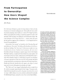 Cover page: From Participation to Ownership:  How Users Shaped the Science Complex     [The University of Oregon Science Complex]