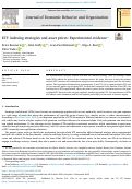Cover page of ETF indexing strategies and asset prices: Experimental evidence