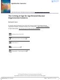 Cover page: The coming of age for age-related macular degeneration genetics.