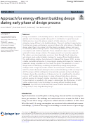 Cover page of Approach for energy efficient building design during early phase of design process