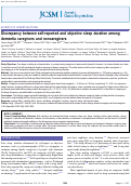 Cover page: Discrepancy between self-reported and objective sleep duration among dementia caregivers and noncaregivers.