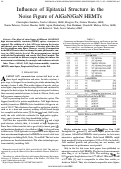 Cover page: Influence of Epitaxial Structure in the Noise Figure of AlGaN/GaN HEMTs