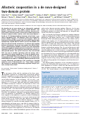 Cover page: Allosteric cooperation in a de novo-designed two-domain protein