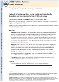 Cover page: Methods of using real-time social media technologies for detection and remote monitoring of HIV outcomes