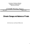 Cover page: Climate change and balance of trade