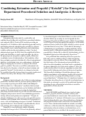 Cover page: Combining Ketamine and Propofol (“Ketofol”) for Emergency Department Procedural Sedation and Analgesia: A Review