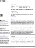 Cover page: Migration, Remittances and Nutrition Outcomes of Left-Behind Children: A National-Level Quantitative Assessment of Guatemala