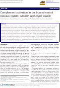 Cover page: Complement activation in the injured central nervous system: another dual-edged sword?