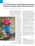 Cover page: 4-H in the Outdoors: Delivering environmental education to Latino youth in Riverside County