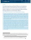 Cover page: Coordinating Demand-Side Efficiency Evaluation, Measurement and Verification Among Western States: Options for Documenting Energy and Non-Energy Impacts for the Power Sector: