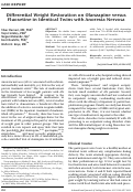 Cover page: Differential weight restoration on olanzapine versus fluoxetine in identical twins with anorexia nervosa